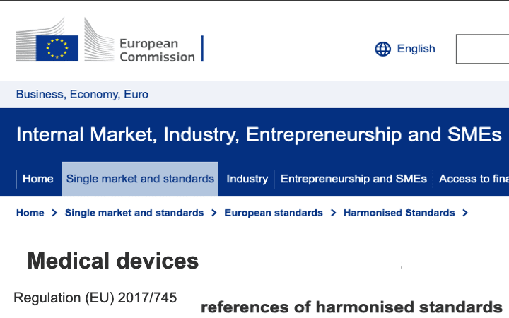 Publicada nueva lista de normas armonizadas con MDR (25) - Decisión de Ejecución (UE) 2024/815