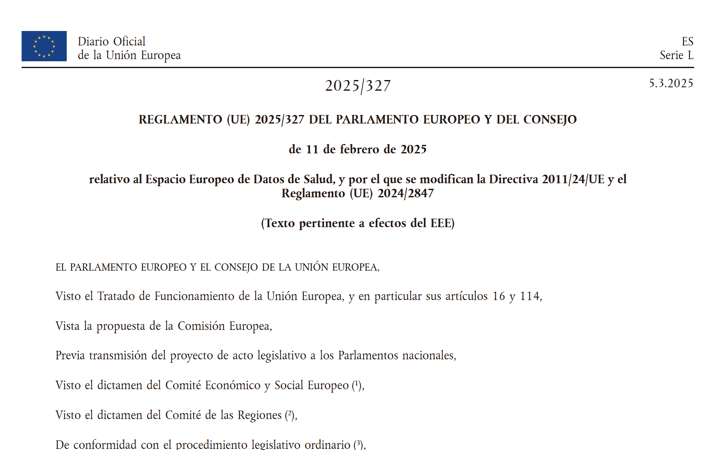 Publicado el Reglamento 2025/327 relativo al Espacio Europeo de Datos ...